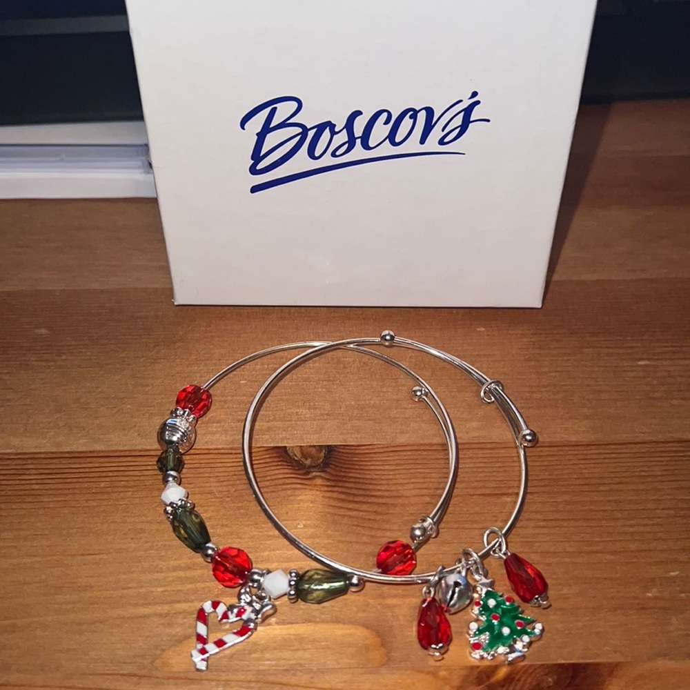 Boscov’s 2 Piece Christmas Charm Bracelet NWT